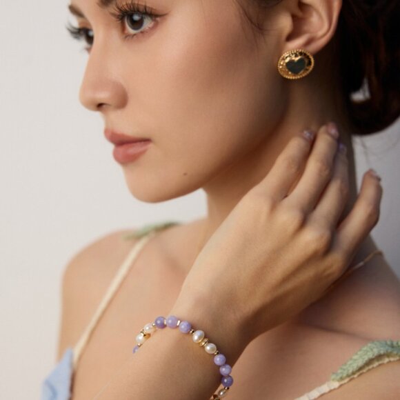 🖤 Artisan Original Design Vintage Black Mother of Pearl Heart Studs | S925 - Picture 3 of 11